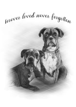Load image into Gallery viewer, Black & white animal portrait - Dogs who have passed drawn - drawings and portraits from your photos - drawking.com - DrawKing
