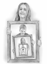 Load image into Gallery viewer, Black & White "frame within frame" generations portrait