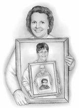 Load image into Gallery viewer, Black & White "frame within frame" generations portrait