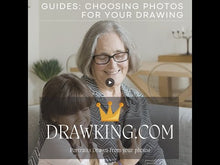 Load and play video in Gallery viewer, Black & White Portrait with pets/animals (with a drawn background)